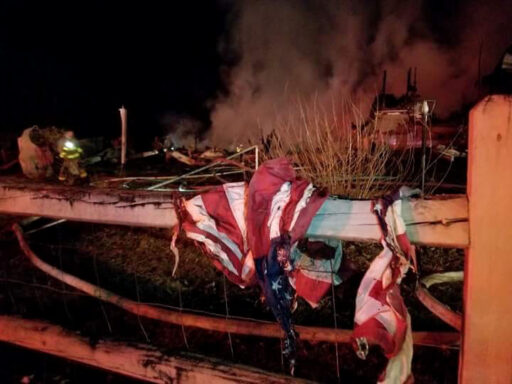 Burnt Flag from Rushing Road House Fire