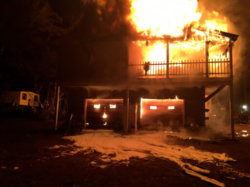 raging Rushing Road Structure Fire