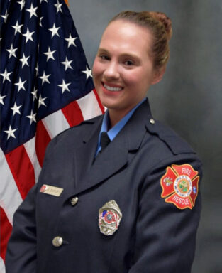 Lieutenant Sarah Earley in class a uniform