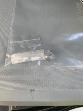 A methamphetamine pipe confiscated after a pursuit in Choctaw Beach.