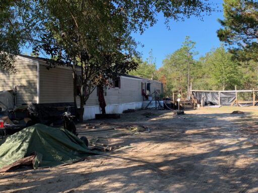 The scene of a house fire on Smith Road in DeFuniak Springs