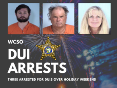 WCSO ARRESTS THREE FOR DUIS OVER HOLIDAY WEEKEND