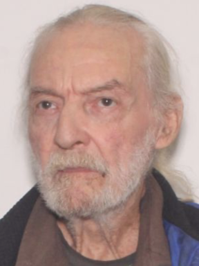 White elderly male with white hair and beard and brown eyes