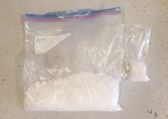 a large ziploc bag of methamphetamine