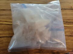 white substance in plastic bag