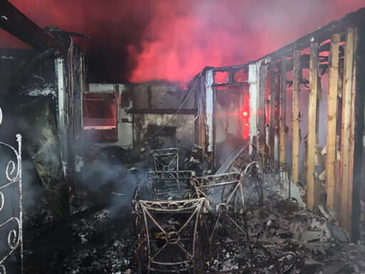 Inside of damaged home after structure fire