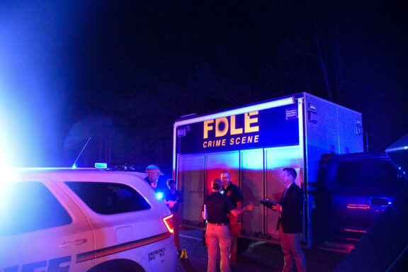 FDLE trailer on scene of shooting