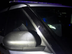bullet graze on WCSO deputy patrol car
