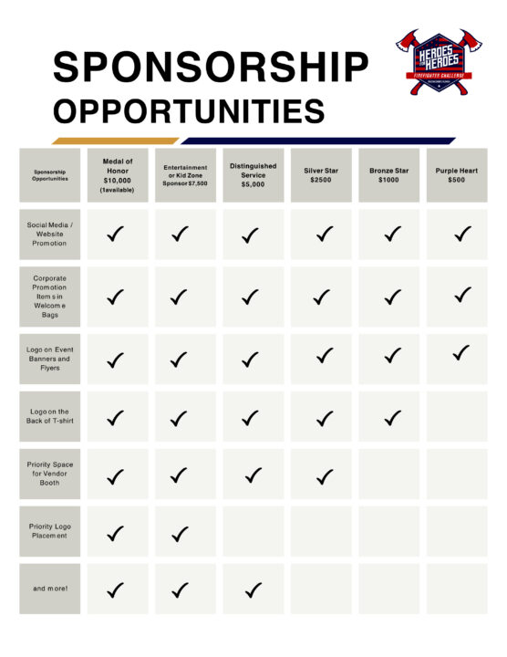 Heroes for Heroes Sponsorship Packet