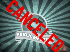 NOTICE OF CANCELLATION OF PUBLIC MEETING