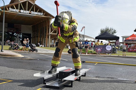 Firefighter hitting the Kaiser Sled